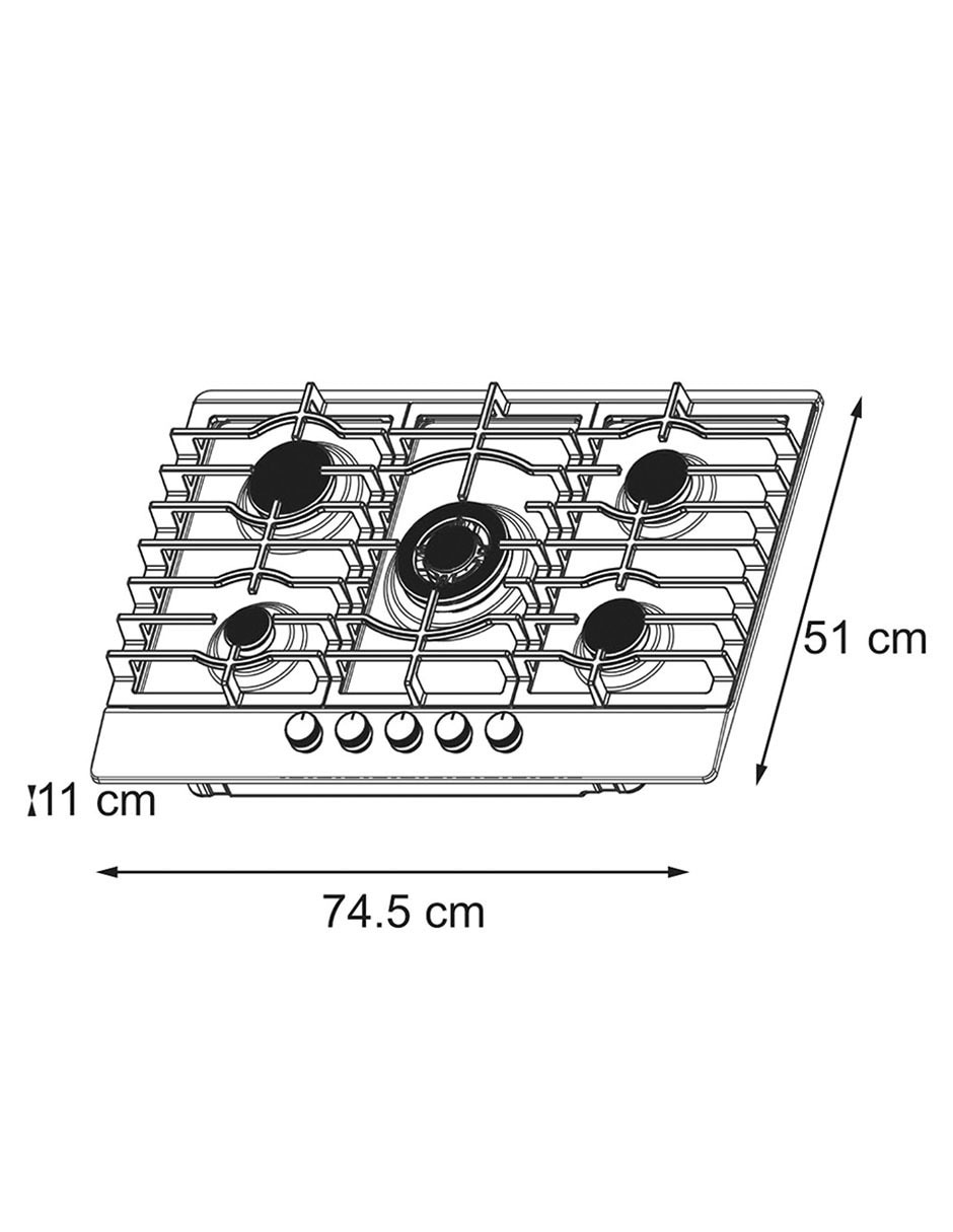 Parrilla a gas empotrable 6
