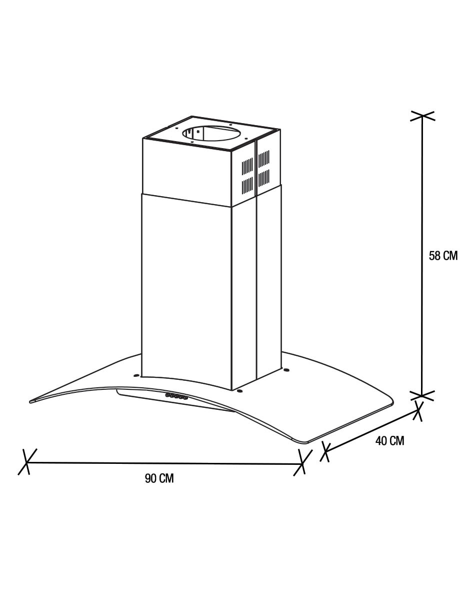 Campana de pared Koblenz CMK-90P de acero inoxidable