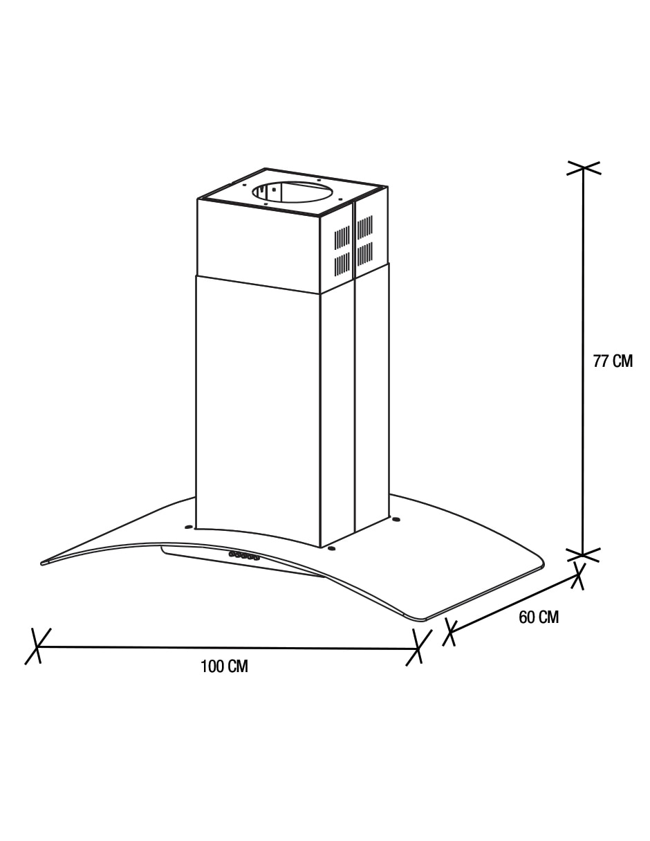 Campana de isla Koblenz CMK-100IN de acero inoxidable