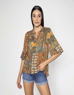 Blusa Studio F manga 3/4 para mujer