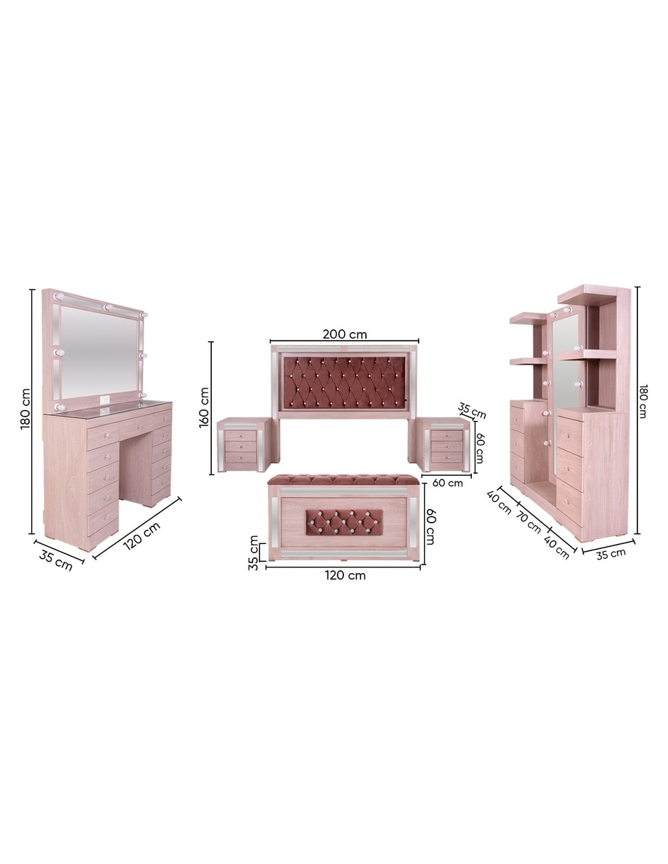 Set Recámara Melany de MDF 16