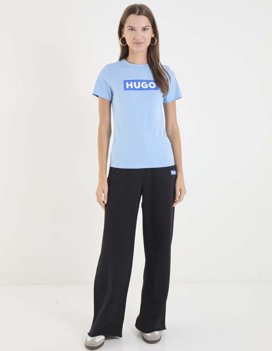 Playera manga corta Hugo Blue cuello redondo para mujer