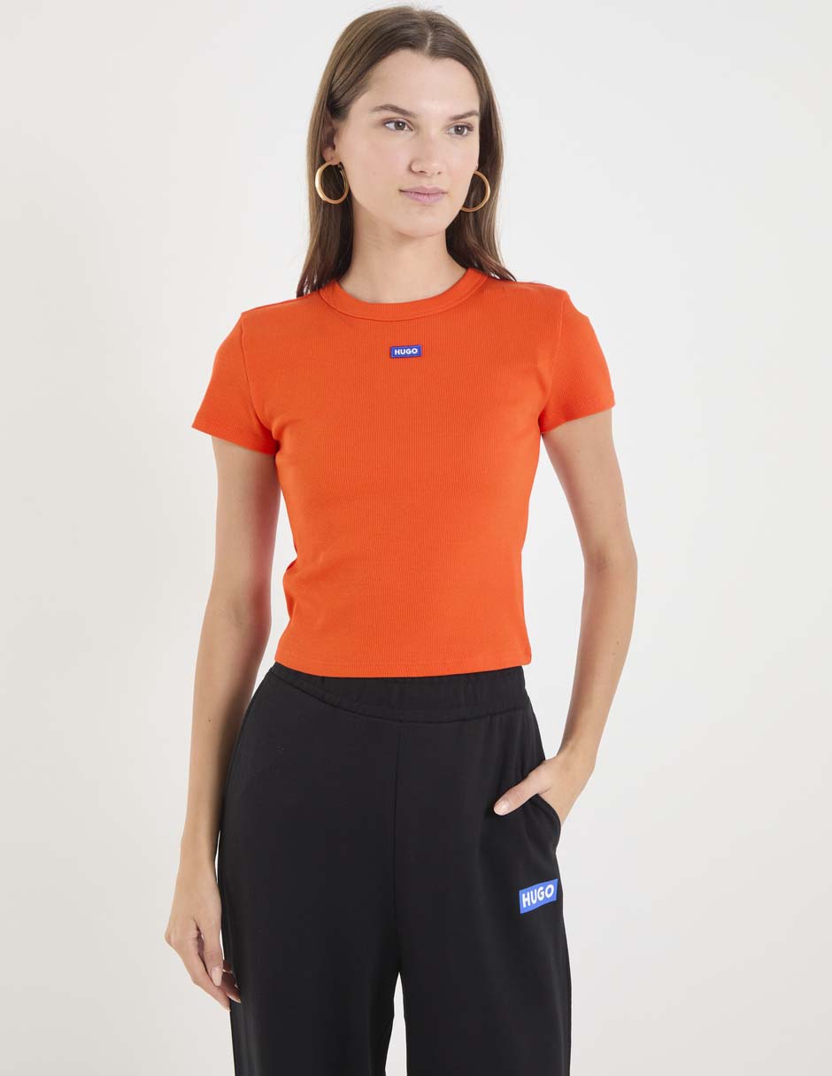 Playera manga corta cuello redondo para mujer