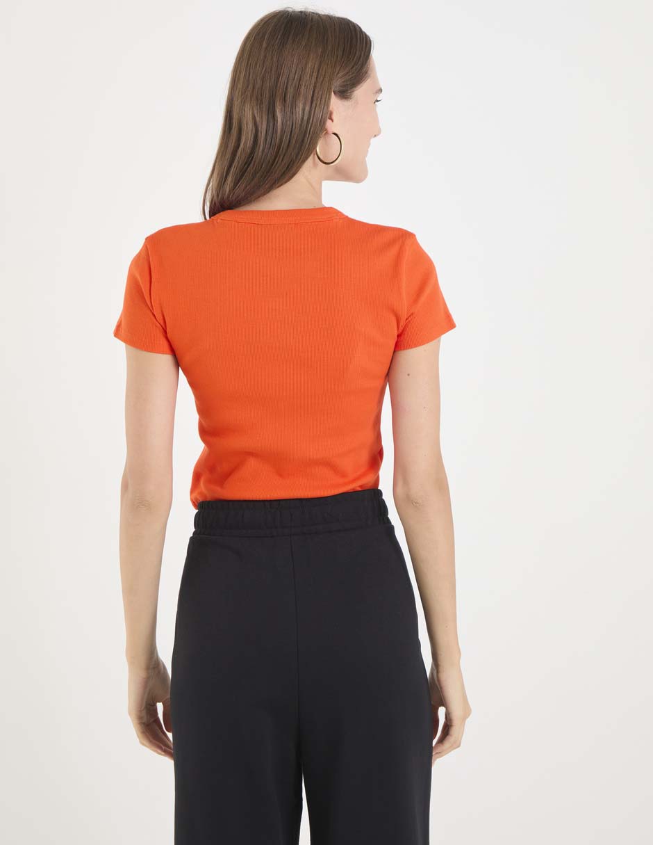 Playera manga corta cuello redondo para mujer 2