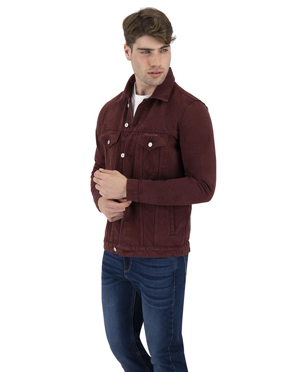 Chamarra casual Indicum Denim de mezclilla con bolsillos para hombre