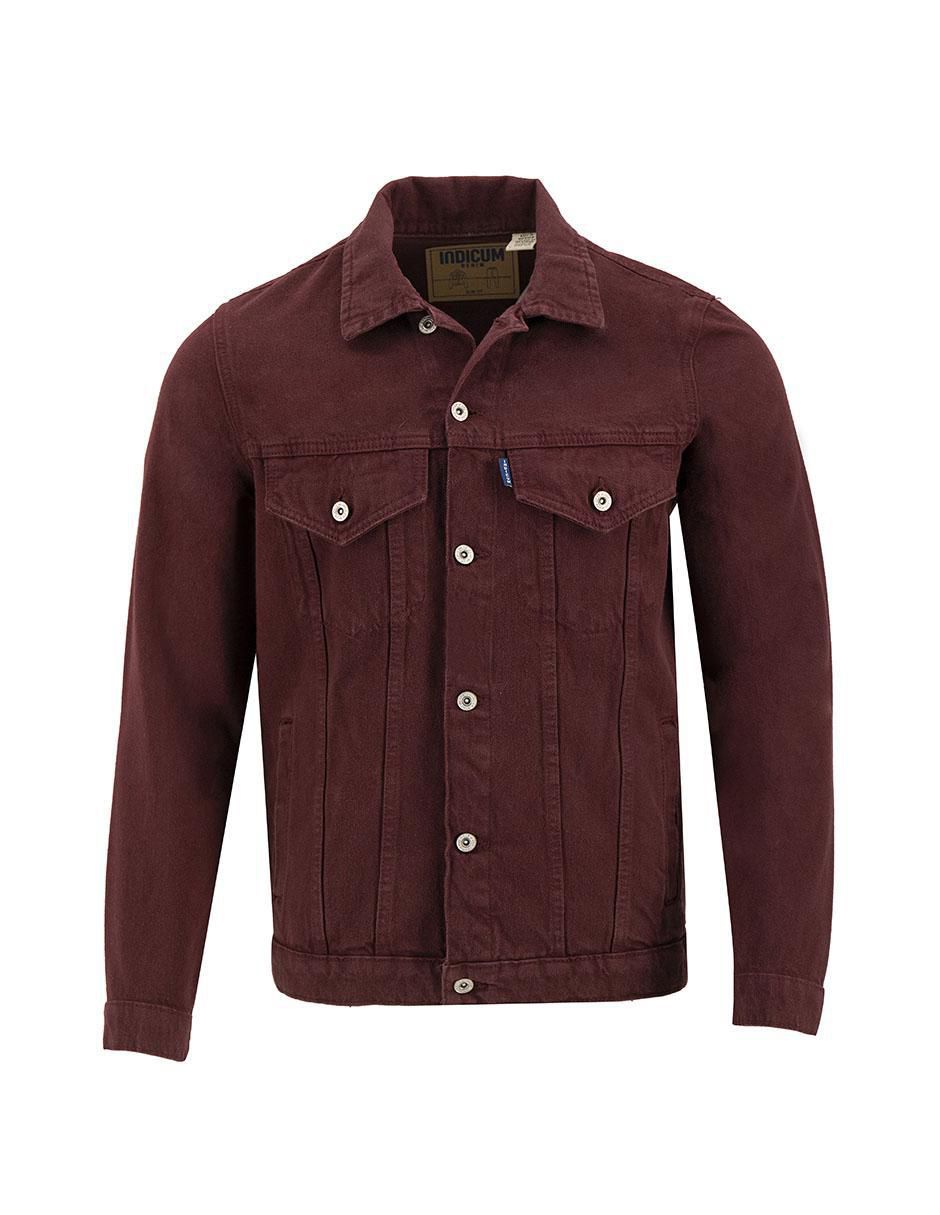 Chamarra casual Indicum Denim de mezclilla con bolsillos para hombre