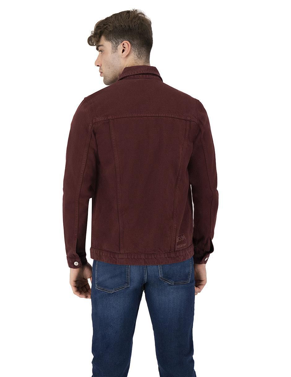 Chamarra casual Indicum Denim de mezclilla con bolsillos para hombre
