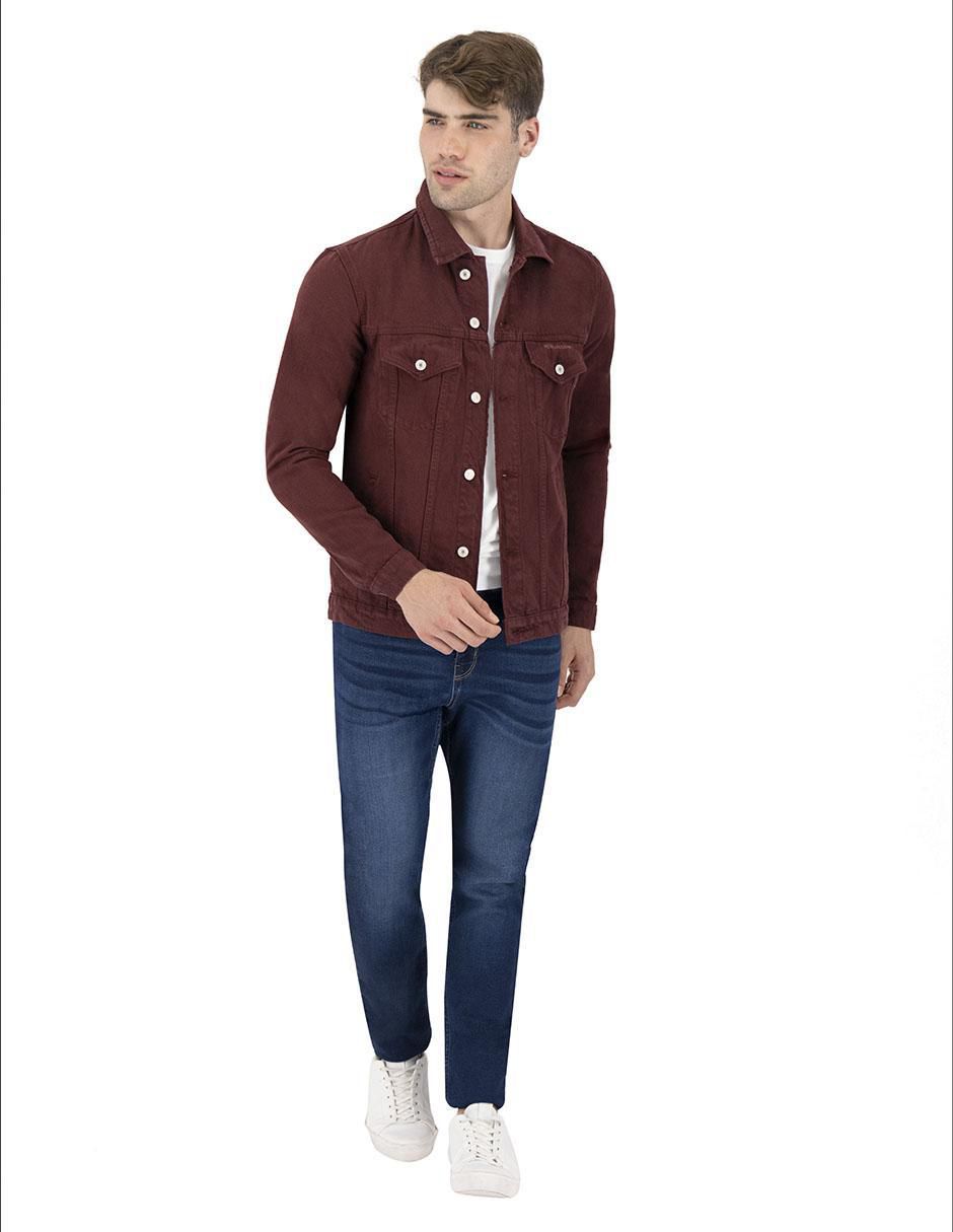 Chamarra casual Indicum Denim de mezclilla con bolsillos para hombre