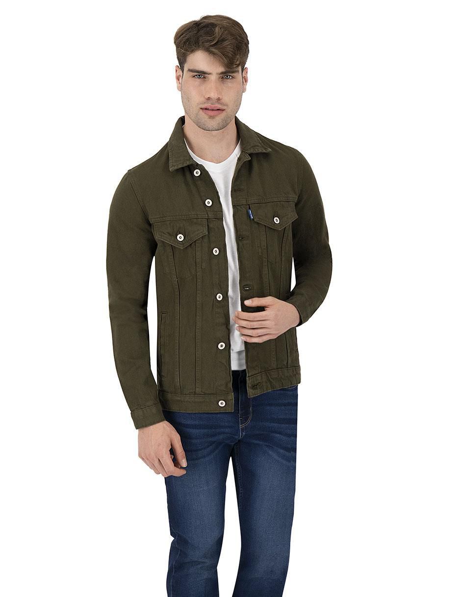 Chamarra casual de mezclilla con bolsillos para hombre Chamarra casual de mezclilla con bolsillos para hombre