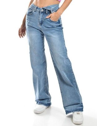 Jeans wide leg j-dx-299-light para mujer
