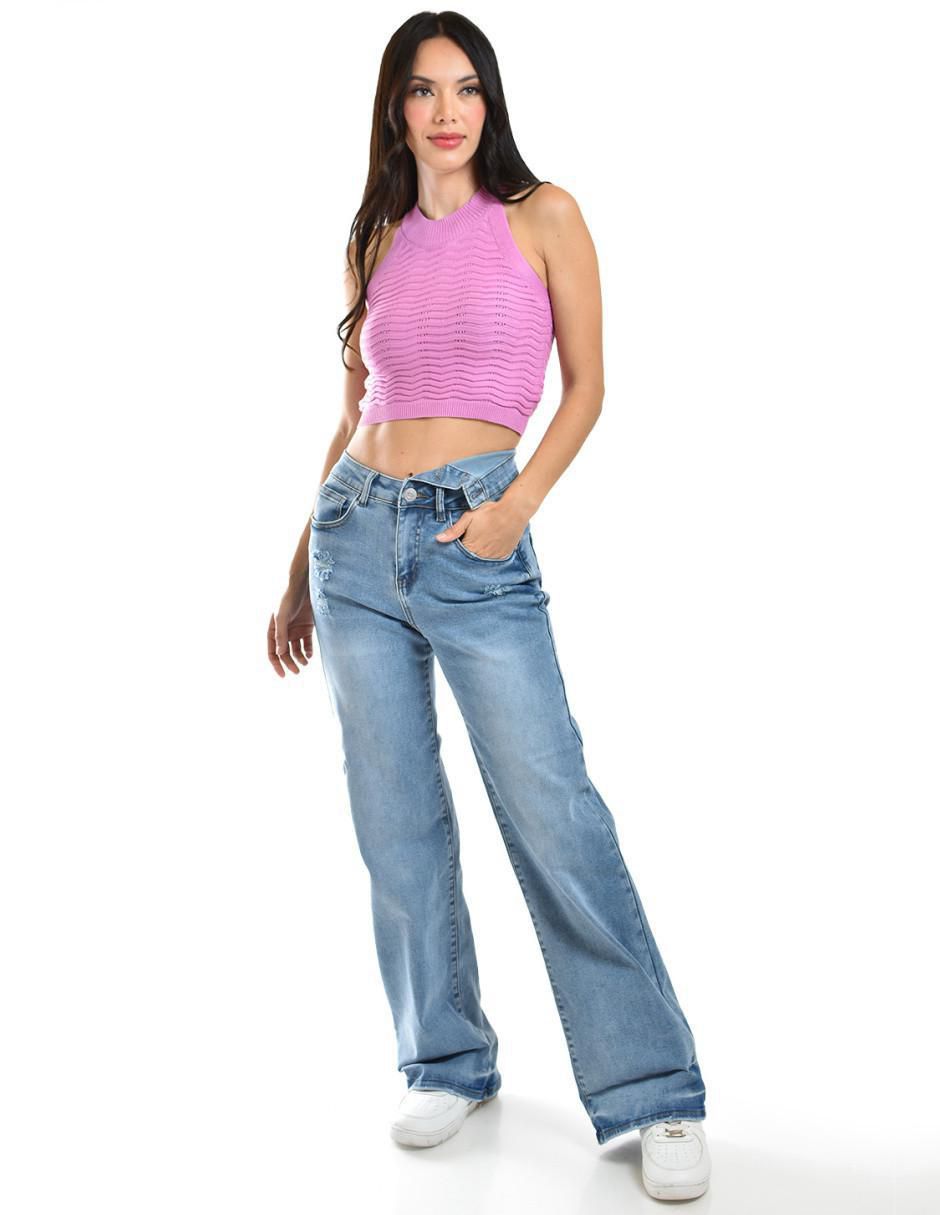 Jeans wide leg j-dx-299-light para mujer 2