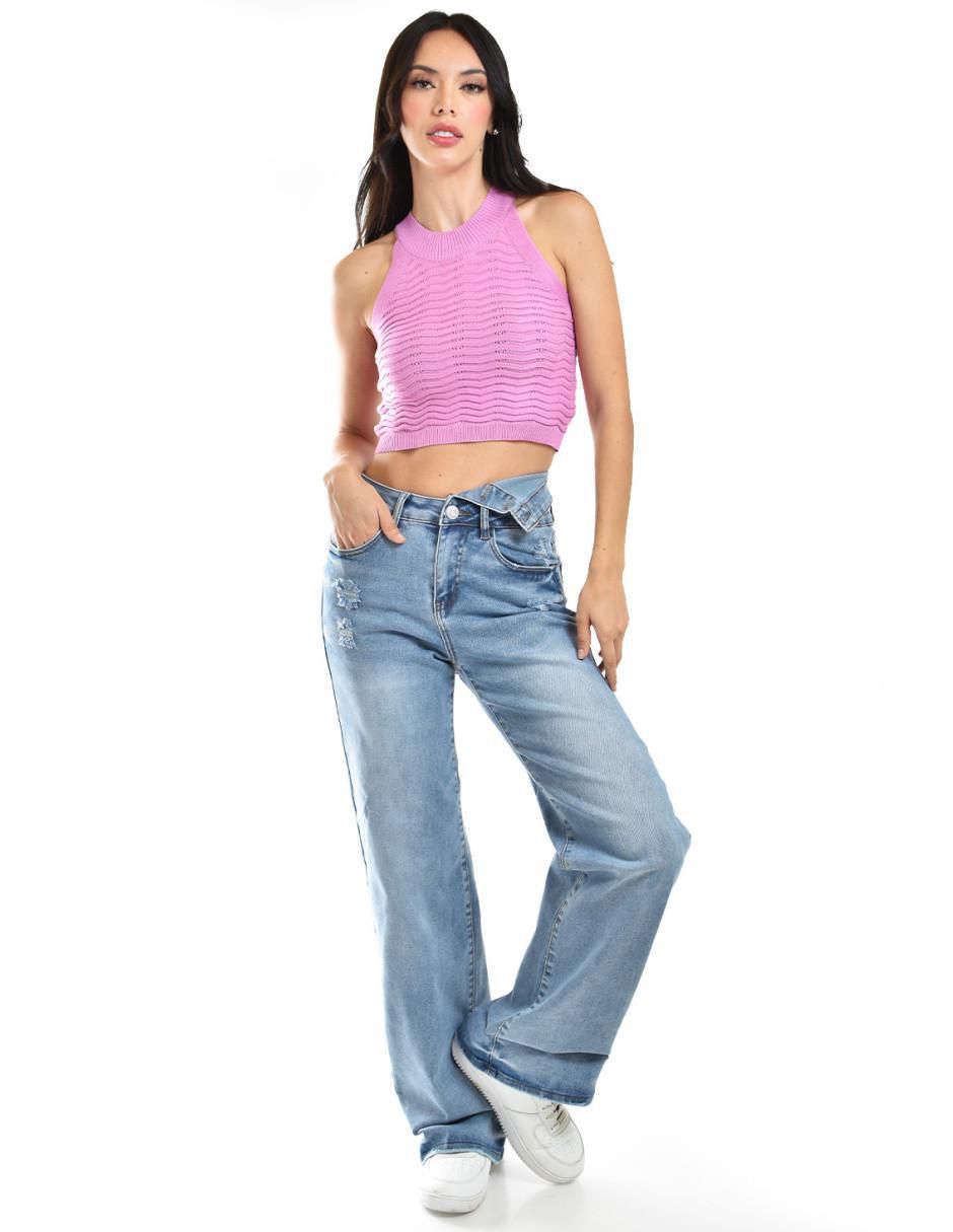Jeans wide leg j-dx-299-light para mujer 3