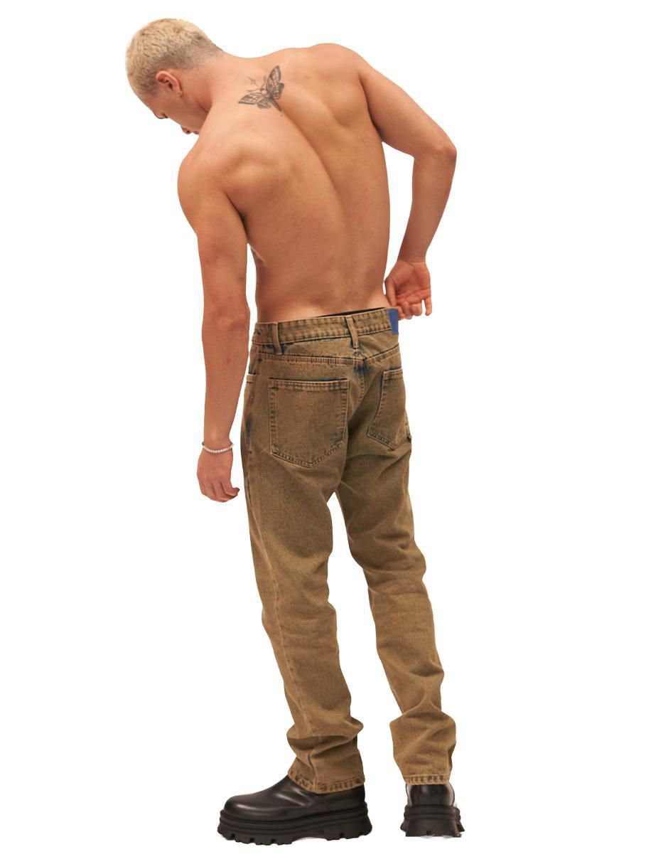 Jeans straight Mchk Oxido 8064 lavado bleach para hombre