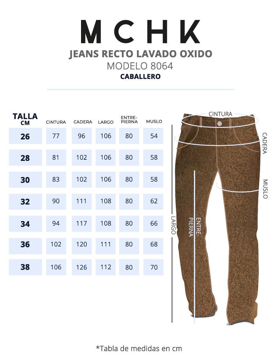 Jeans straight Mchk Oxido 8064 lavado bleach para hombre