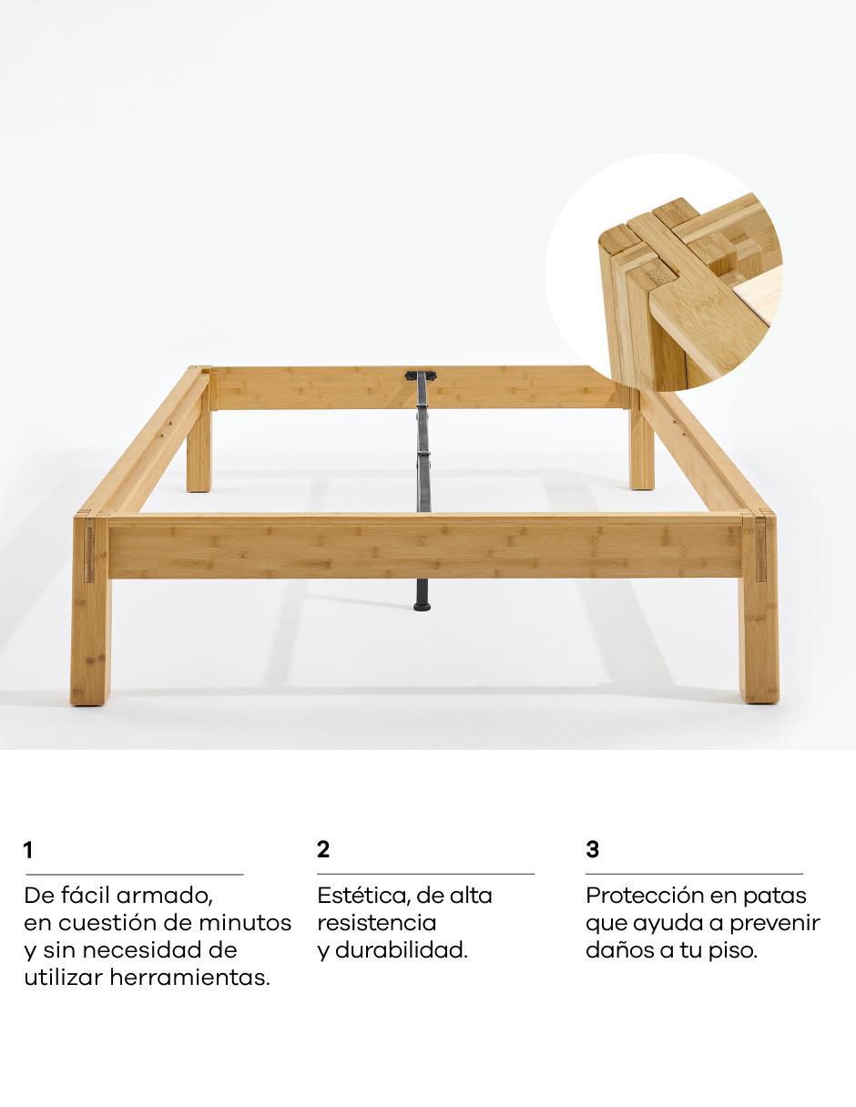 Base para cama de madera roble