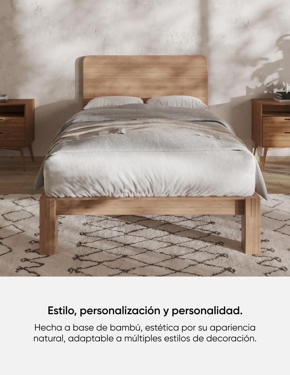Base para cama de madera roble