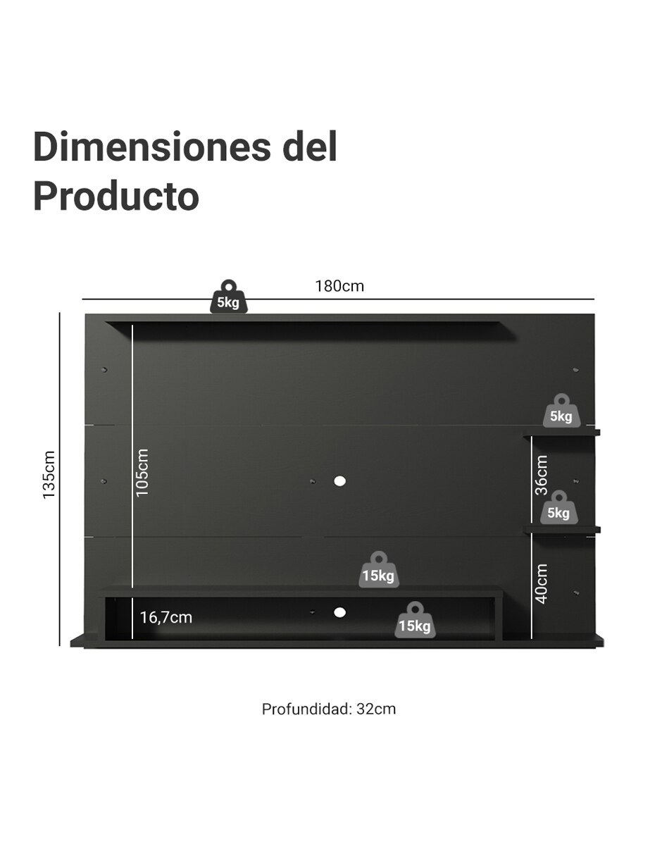 Mueble flotante para TV armable Alfa de MDP 8