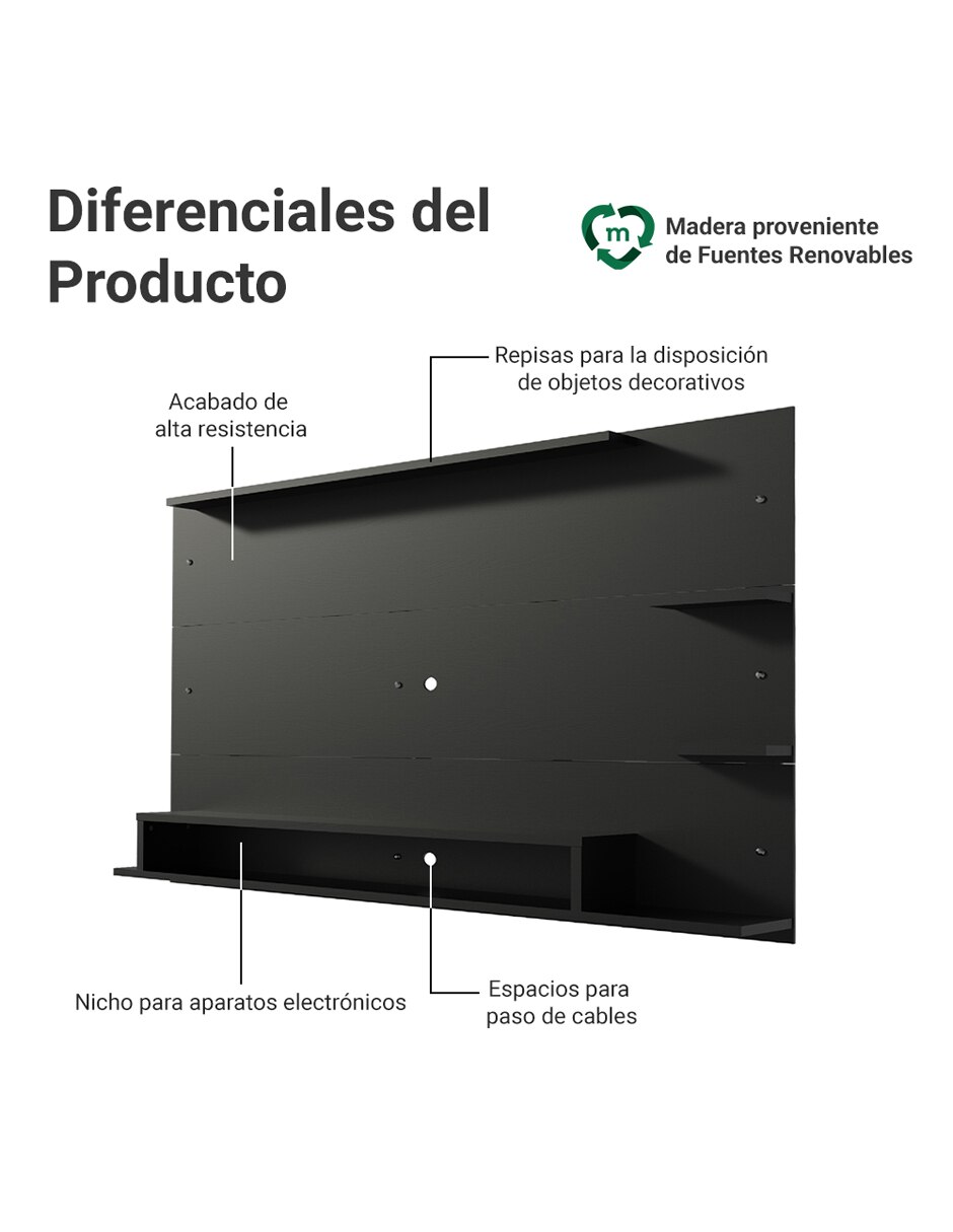 Mueble flotante para TV armable Alfa de MDP 5