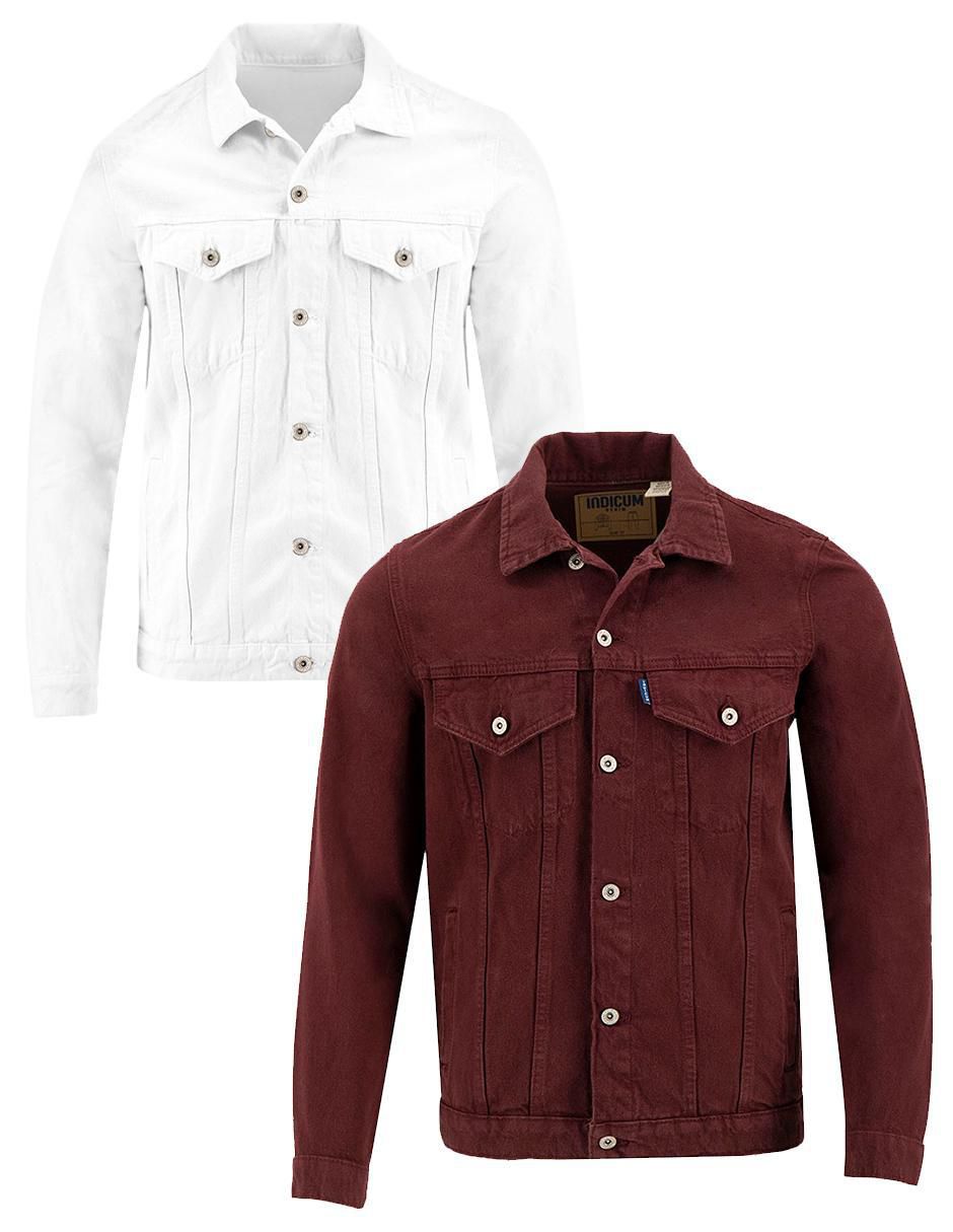 Chamarra denim de mezclilla con bolsillos para hombre Chamarra denim de mezclilla con bolsillos para hombre