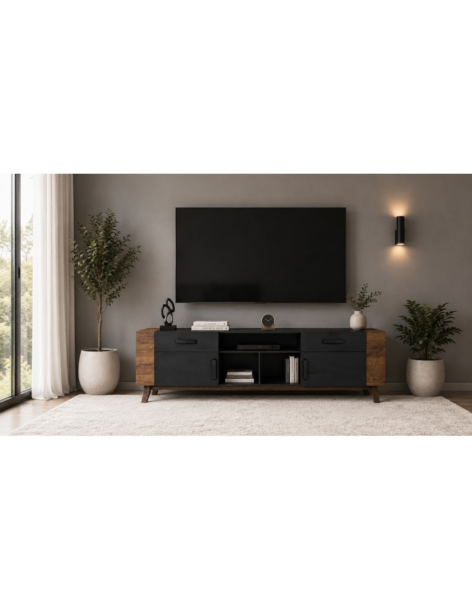 Mueble de TV armable Roma de madera 15