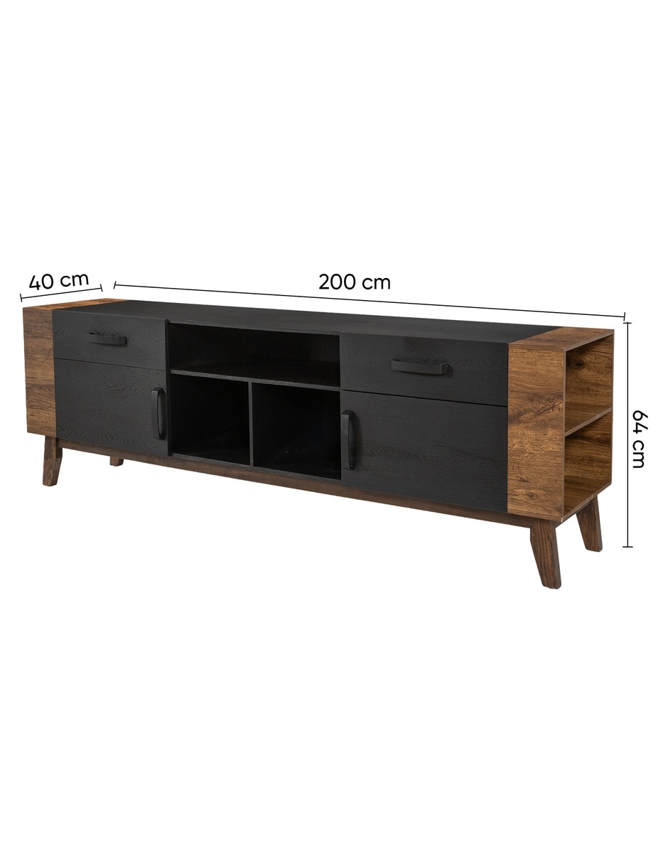 Mueble de TV armable Roma de madera 5