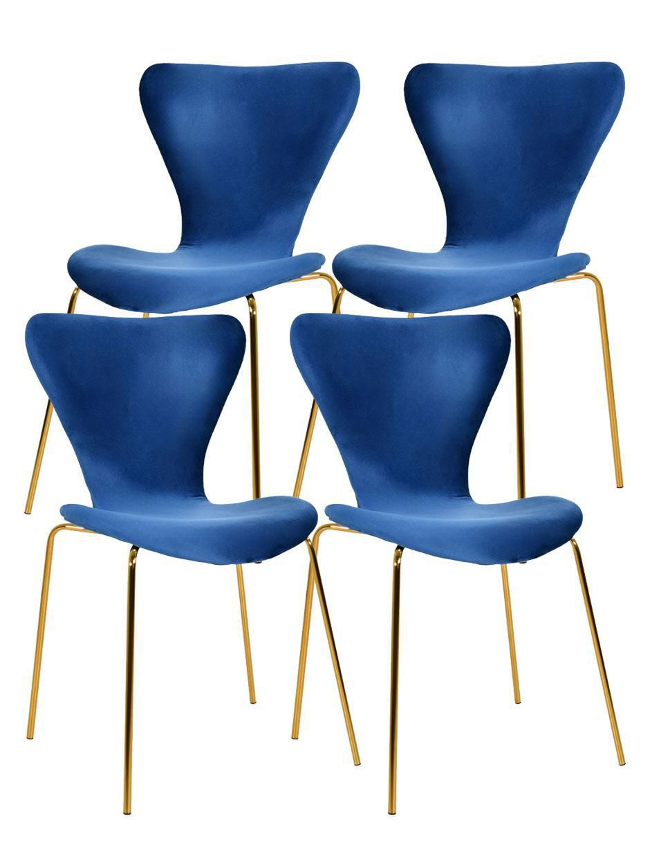 Juego de sillas 4 piezas de terciopelo Juego de sillas 4 piezas de terciopelo