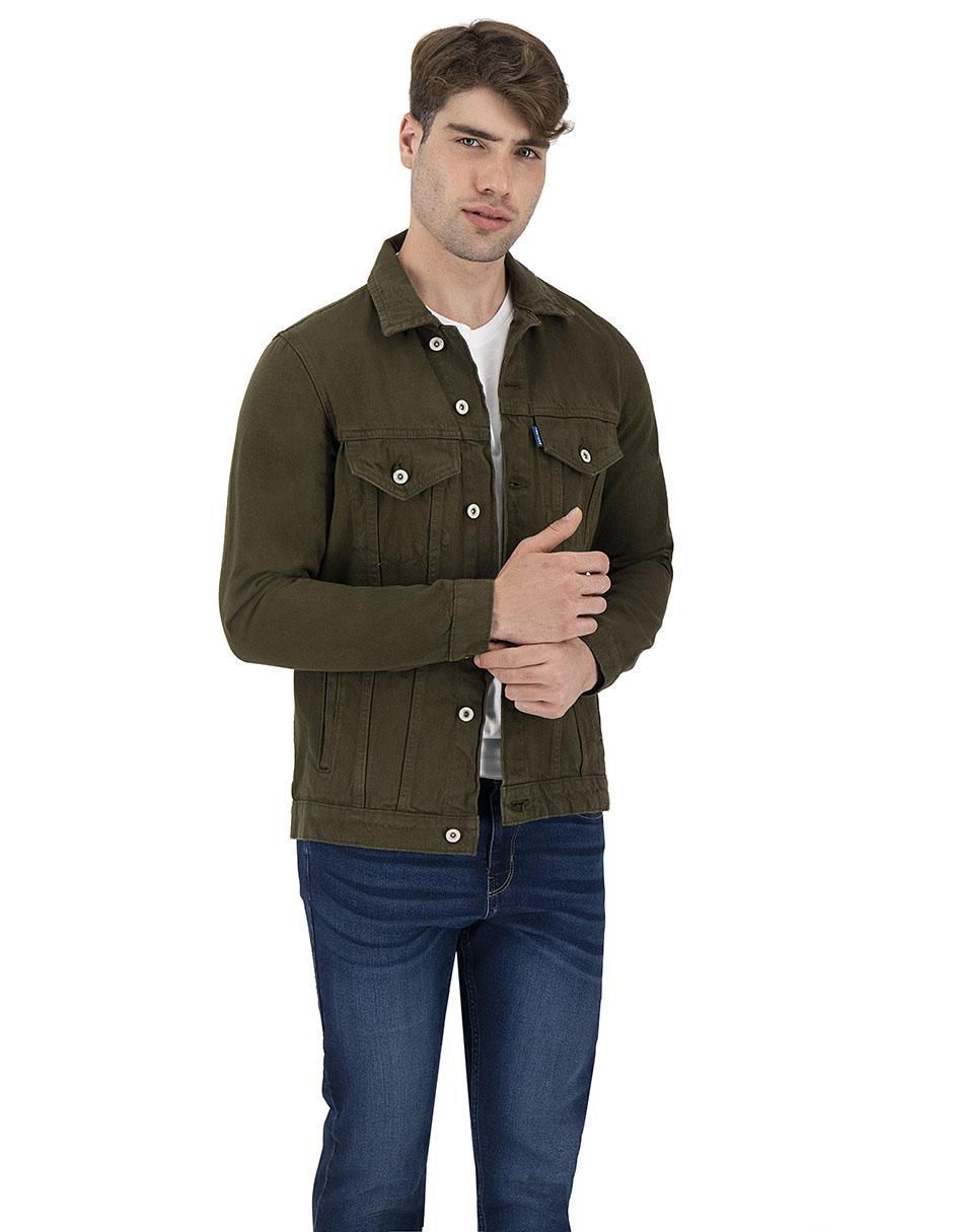 Set chamarra denim de mezclilla con bolsillos para hombre 7