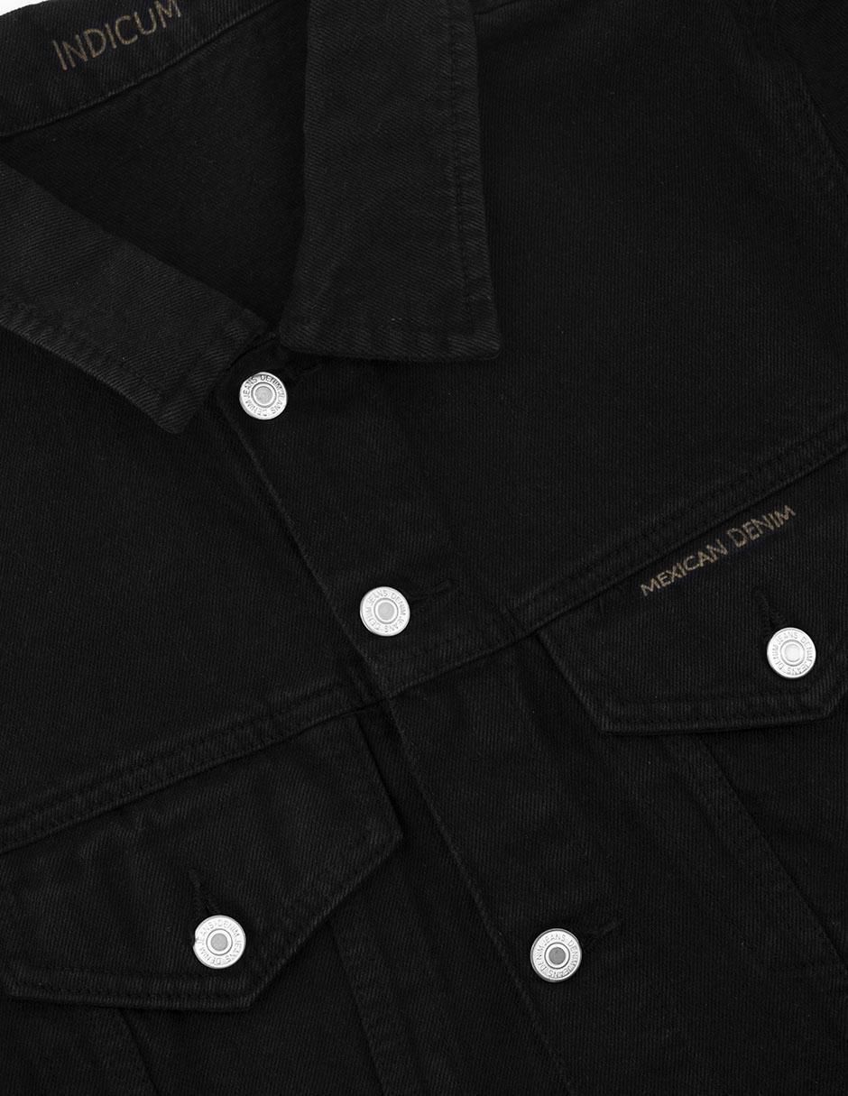 Chamarra denim de mezclilla con bolsillos para hombre 4