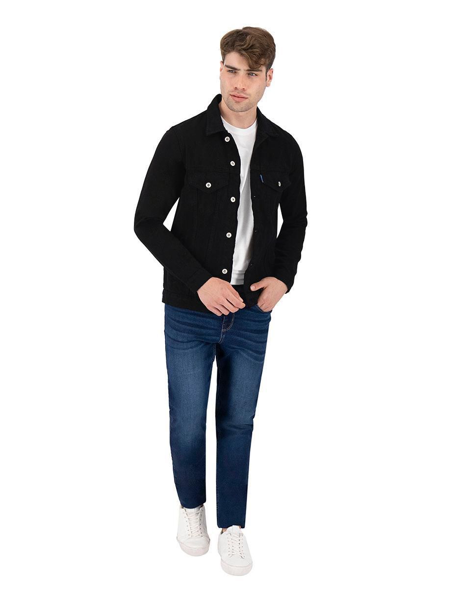 Chamarra denim de mezclilla con bolsillos para hombre 7