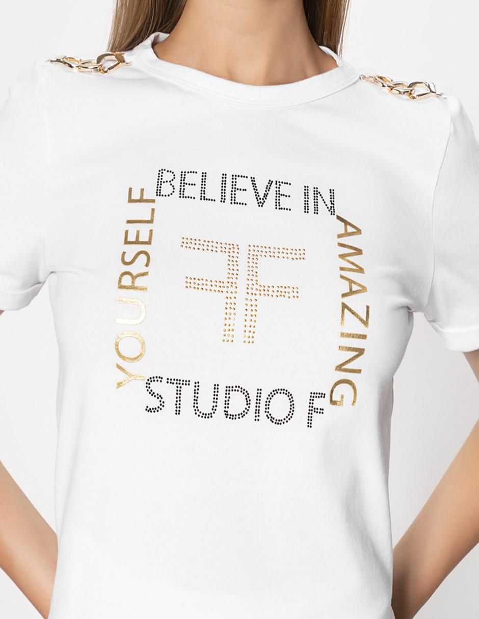 Blusa Studio F manga corta para mujer