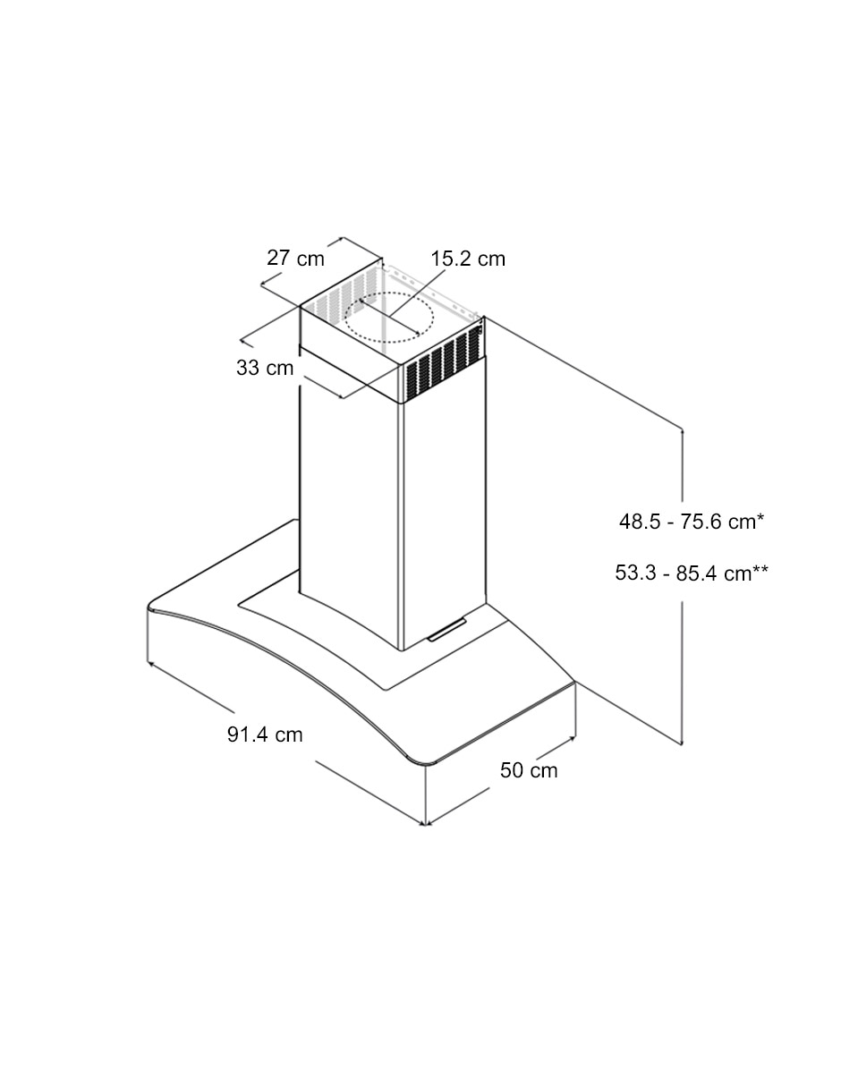 Campana de pared Teka NC 95610 KCL de acero inoxidable