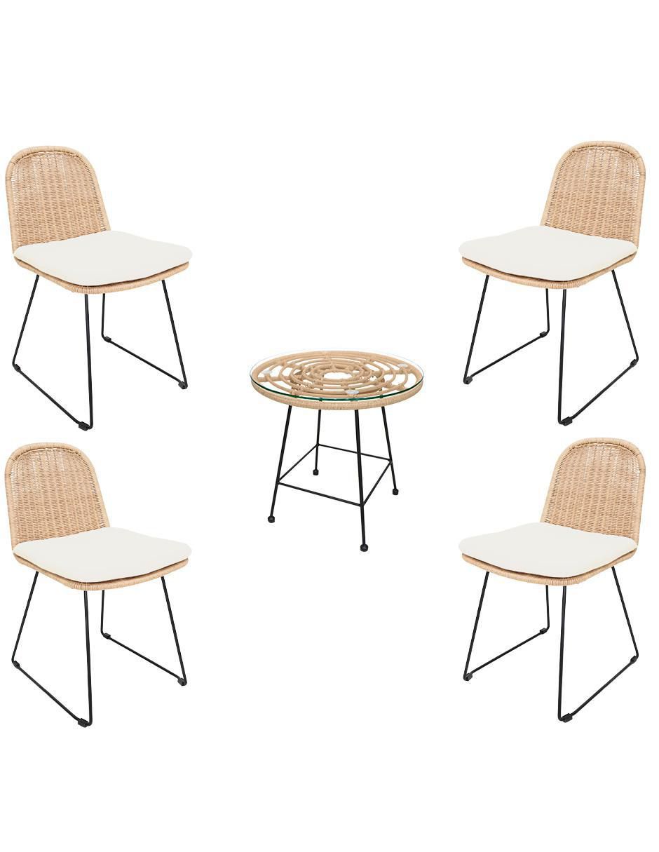 Comedor Dominica para 4 personas de cristal templado Comedor Dominica para 4 personas de cristal templado