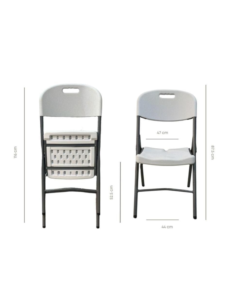 Silla plegable Blanca de plástico 3