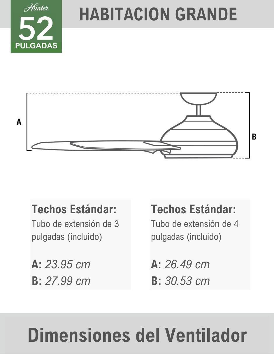 VENTILADOR DE TECHO 52247 HUNTE, NEGRO