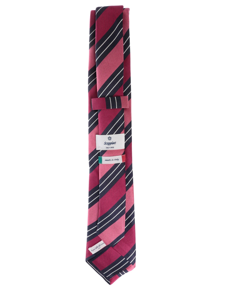 Corbata regular de seda estampado a rayas para hombre