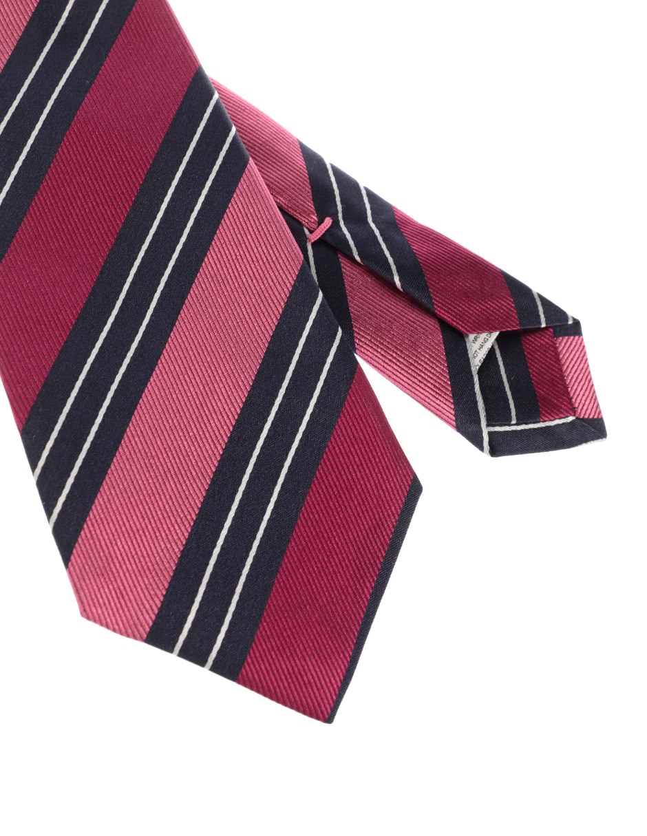 Corbata regular de seda estampado a rayas para hombre
