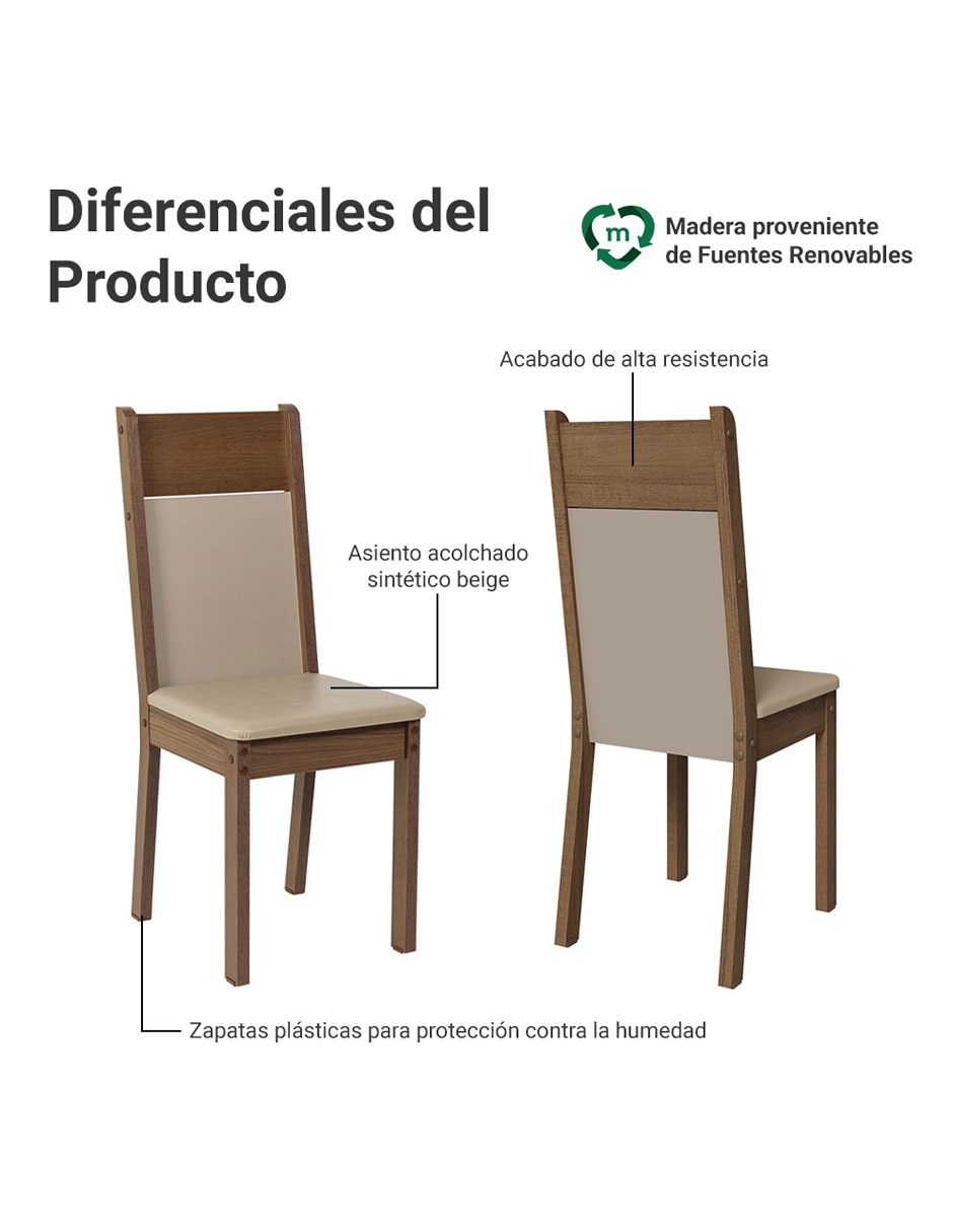 Set de sillas 6 piezas 4280 Madesa de MDP