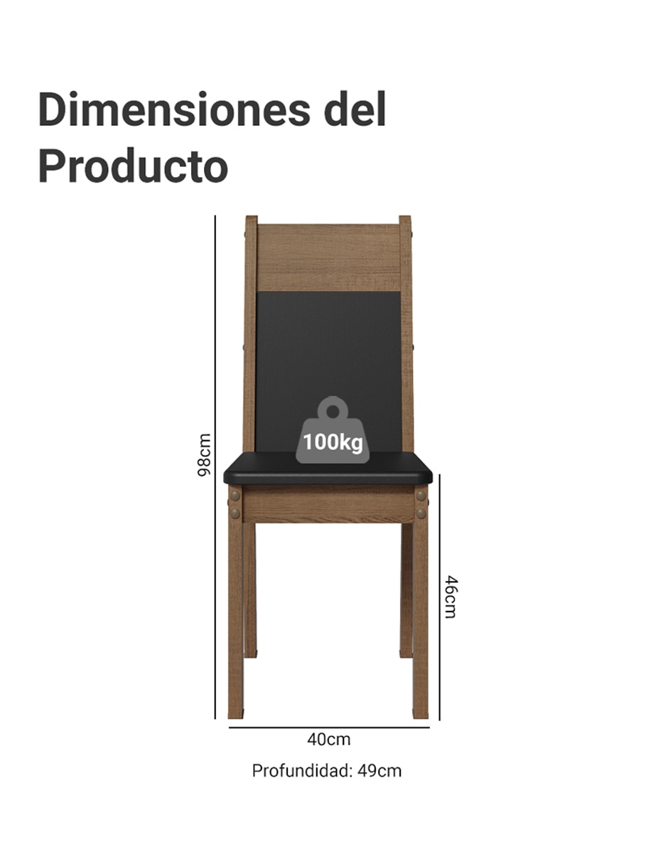 Set de sillas 6 piezas 4280 madesa de mdp