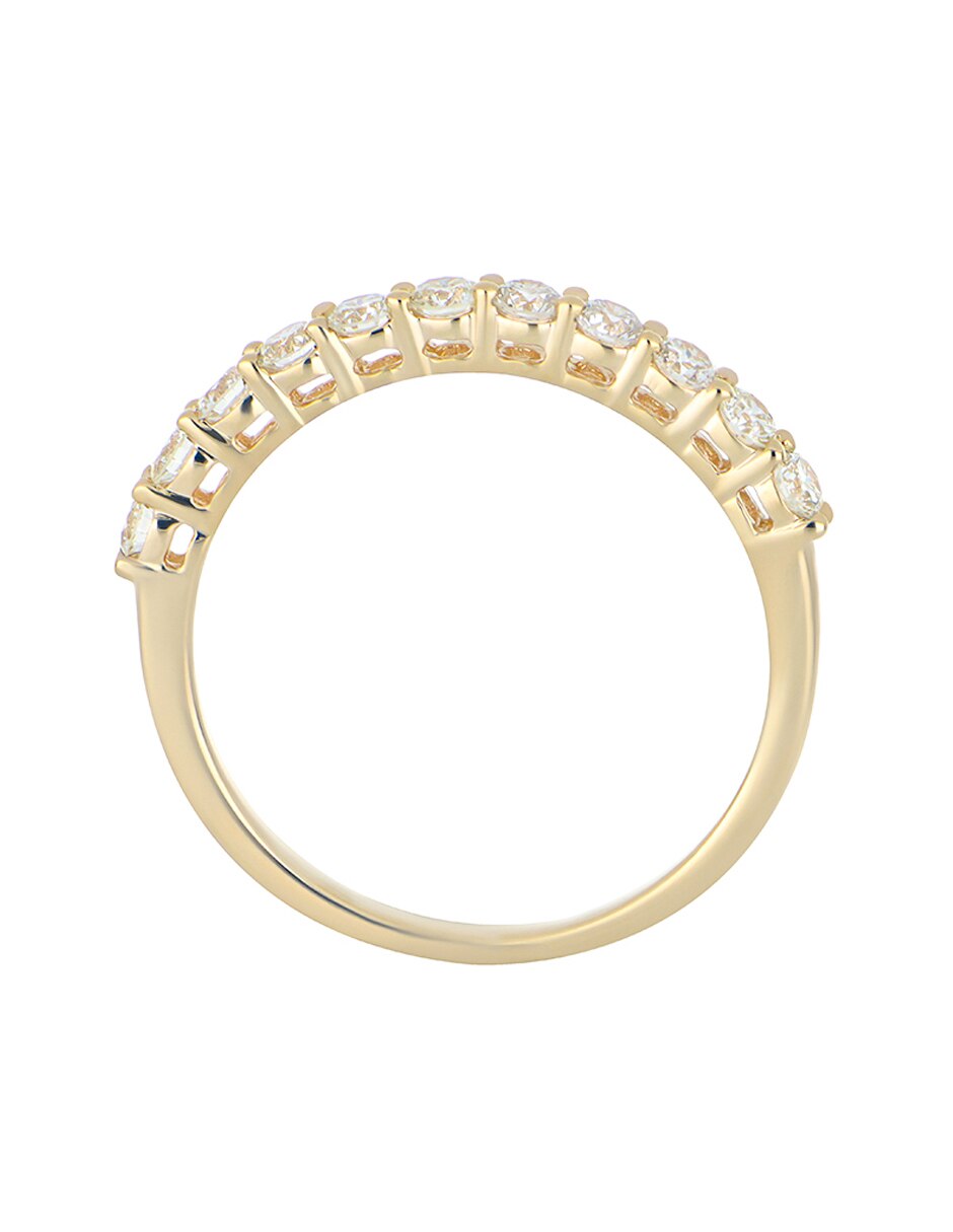 Anillo redondo Ever For You 14 k de oro amarillo diamante pavé 2