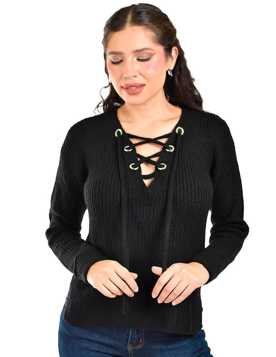 Suéter cuello V para mujer 3