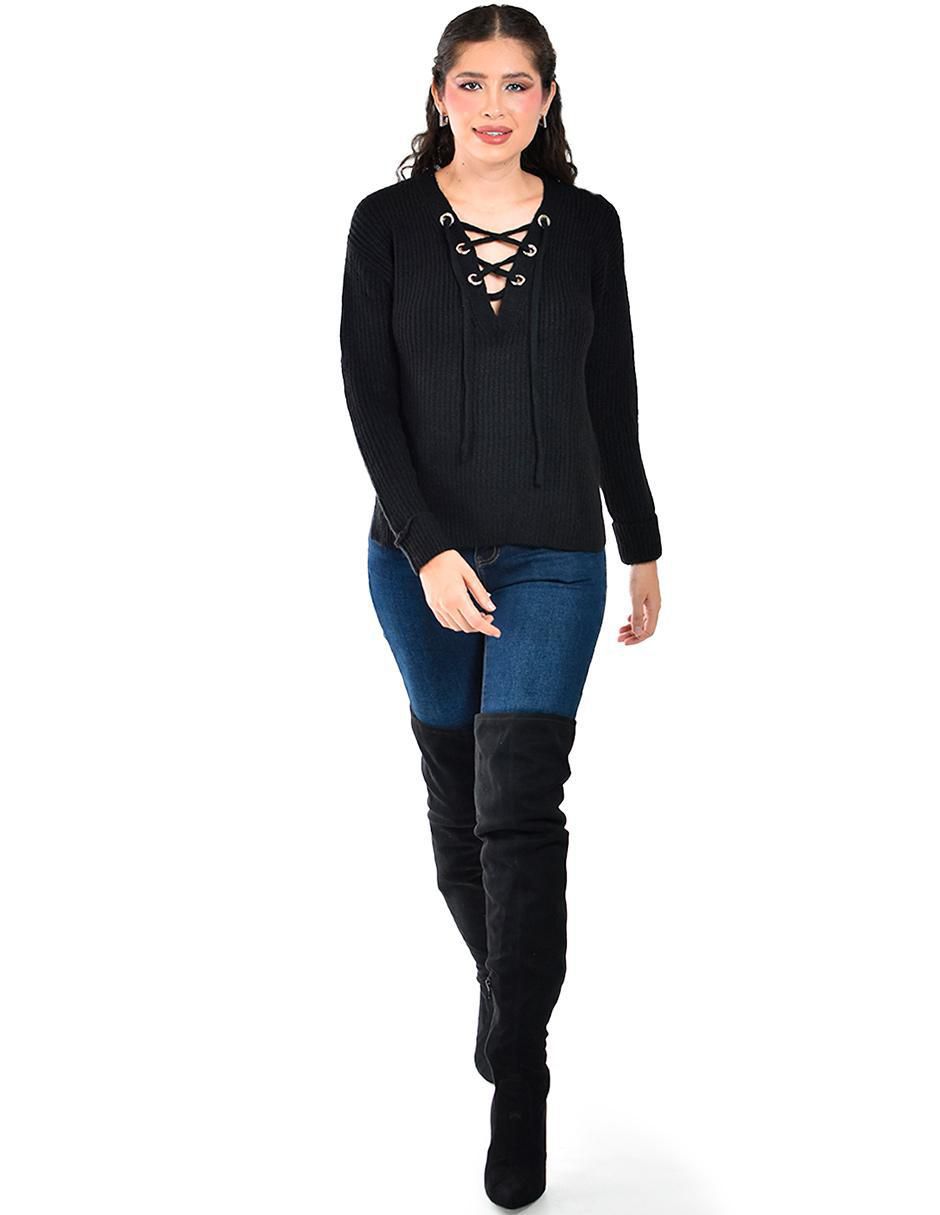 Suéter cuello V para mujer 2