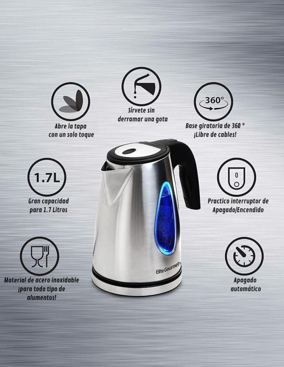 HERVIDOR EKT-1271 ELI, 1.7 L, PLATEADO 6