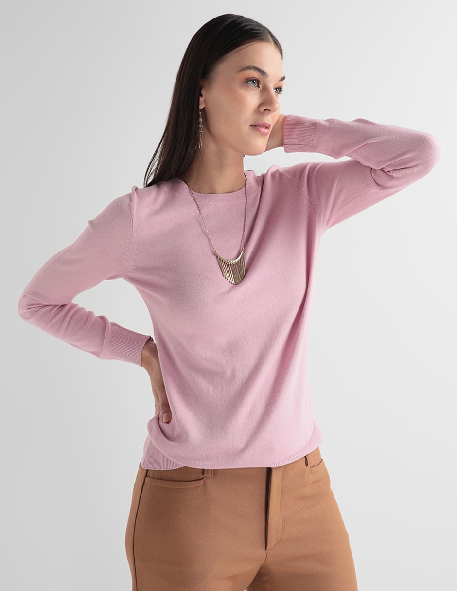 Suéter cuello redondo para mujer