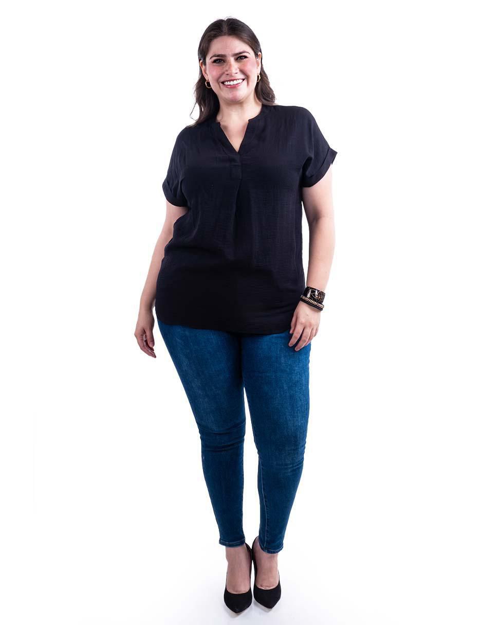 Blusa Roman Fashion manga corta para mujer