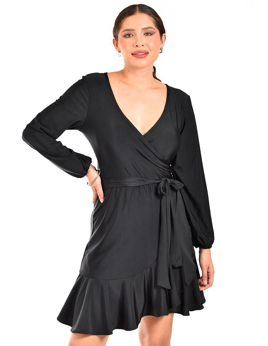 Vestido corto de fiesta escote V