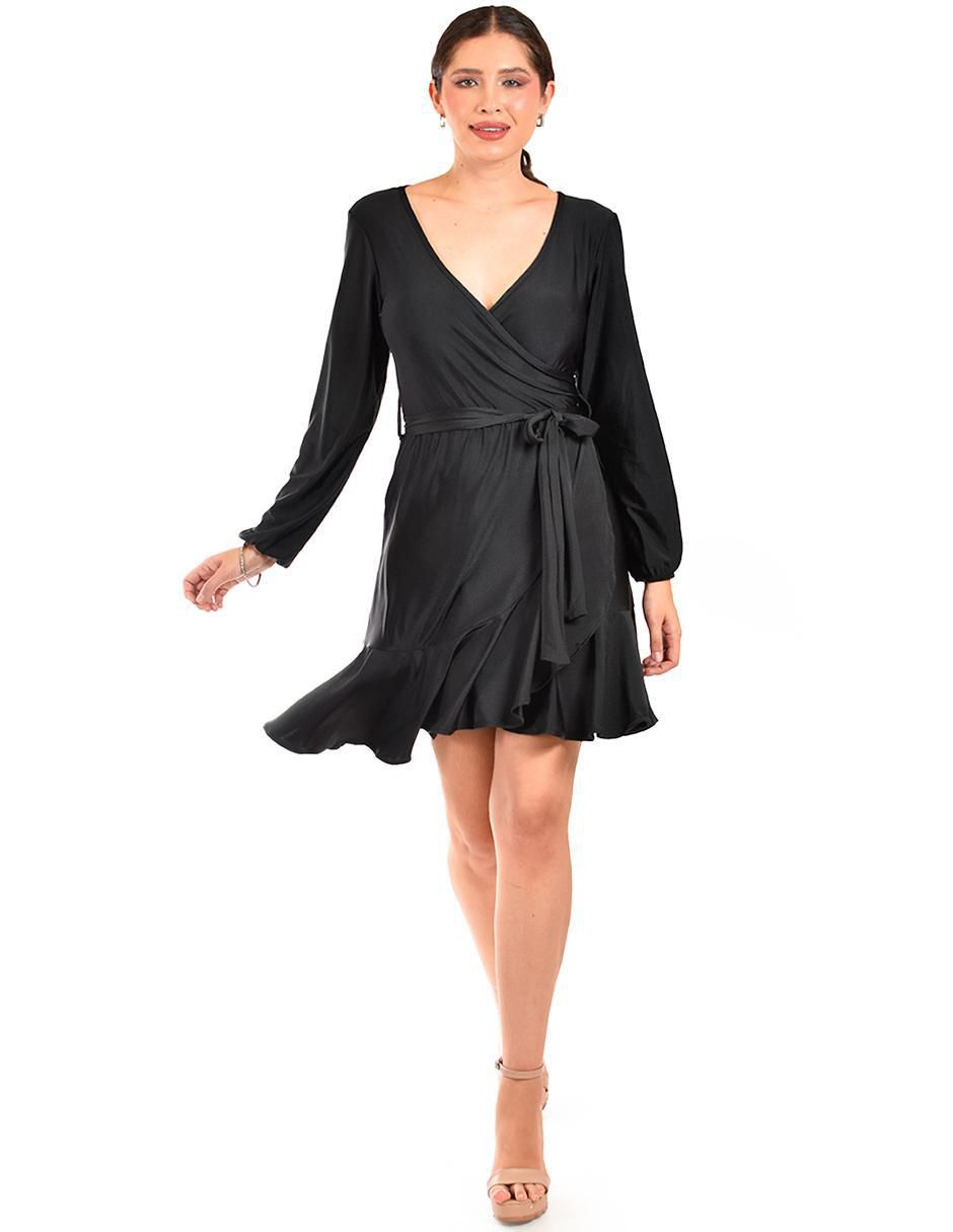 Vestido corto de fiesta escote V