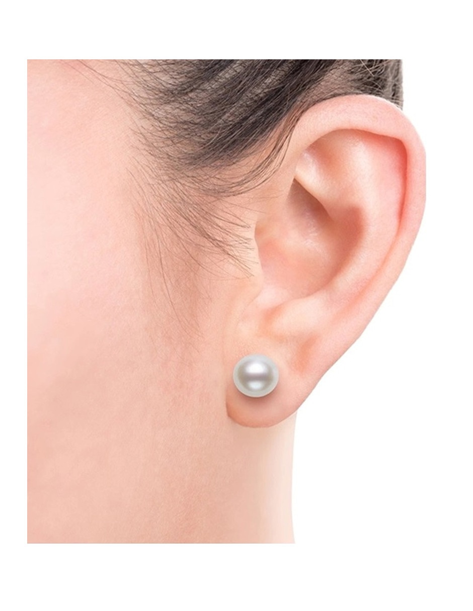 Broqueles de esfera de oro 14 k perla 7