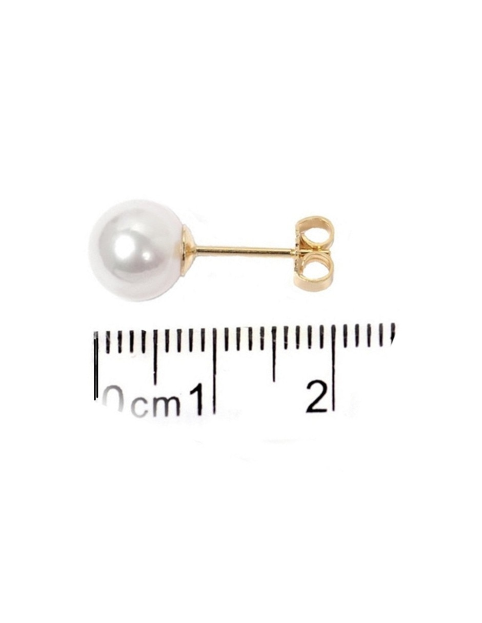 Broqueles de esfera de oro 14 k perla