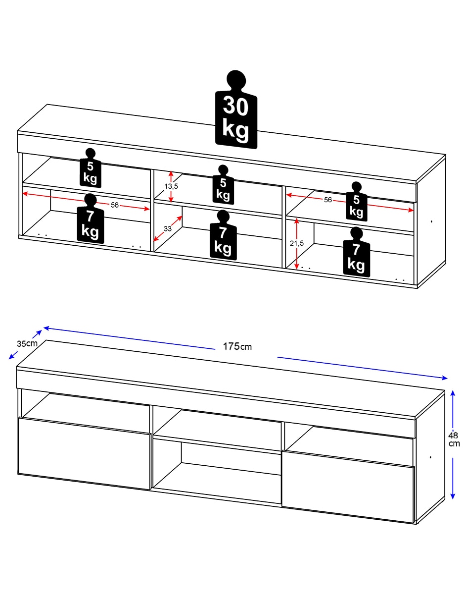 Mueble de TV armable de MDP 5