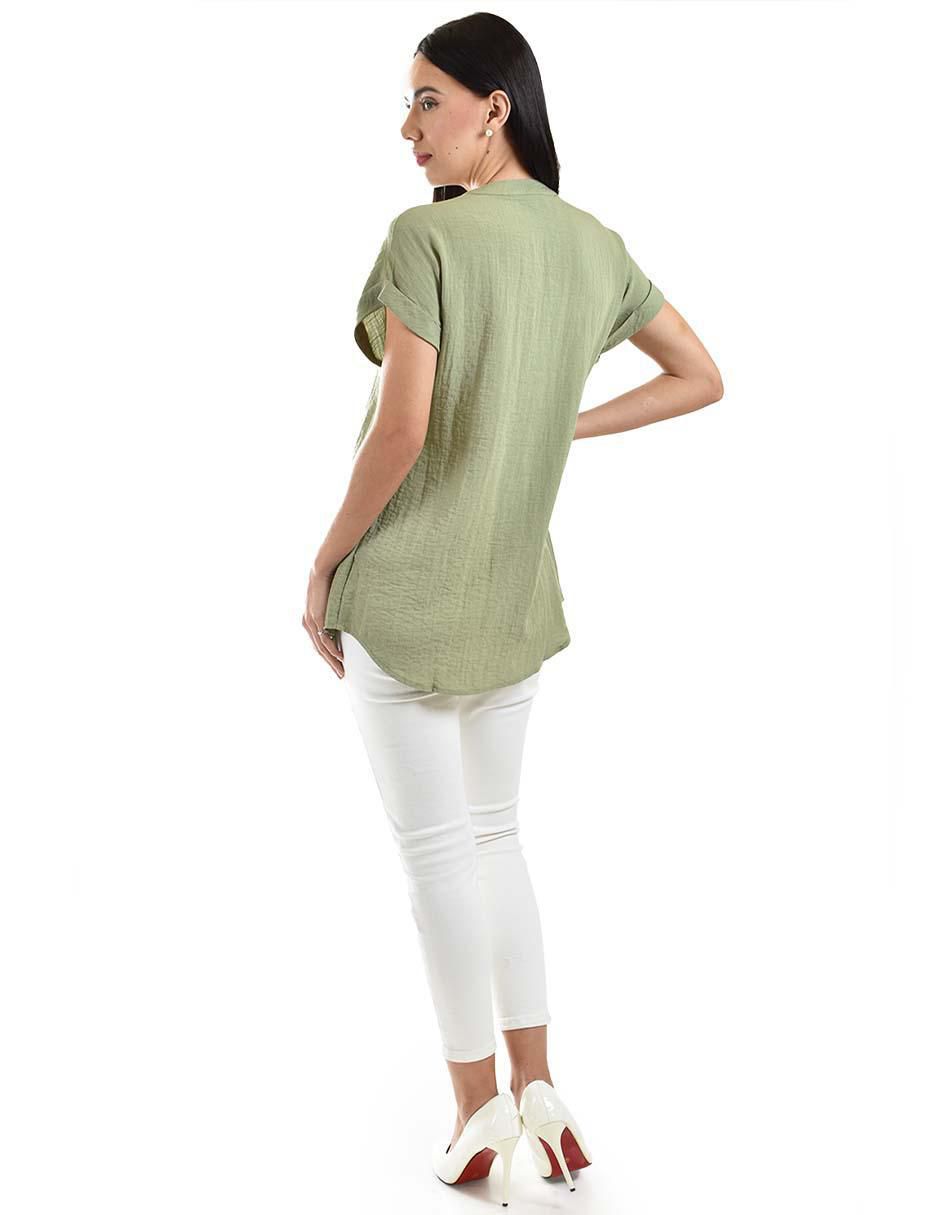 Blusa Roman Fashion manga corta para mujer